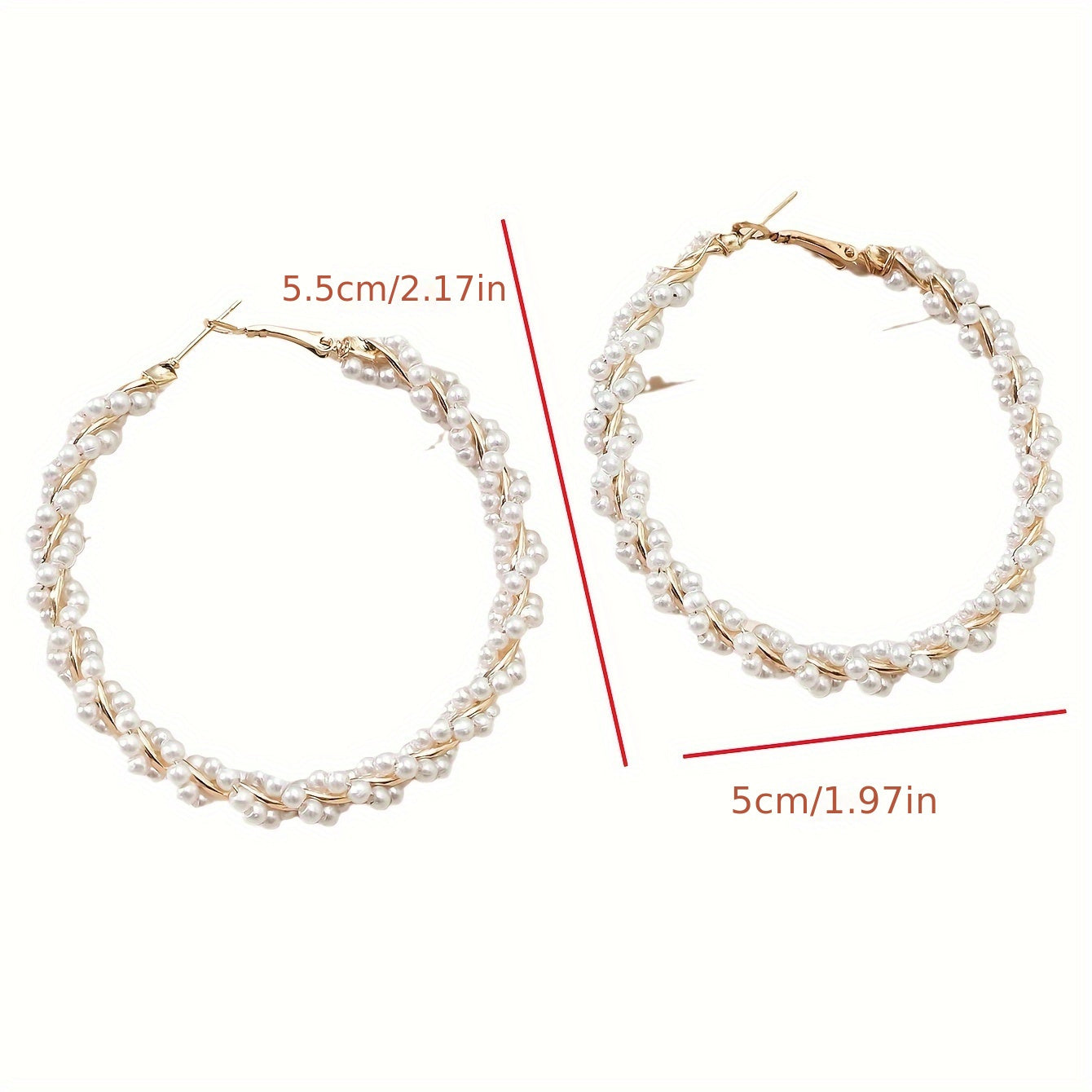 [Popular Choice] Elegant Vintage-Inspired Faux Pearl Earrings, Stainless Steel Hoop Design for Banquets and Daily Wear