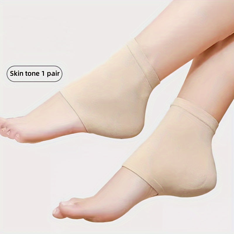 1 Pair Moisturizing Heel Socks with Silicone Gel - Softens & Protects Dry, Cracked Heels for Men and Women