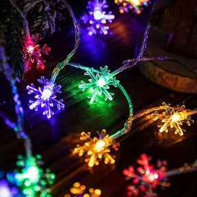 3m LED Snowflake Curtain Lights, Romantic Christmas Curtain String Lights, Fairy String Lights For Wedding Parties Home Bedroom Indoor Decor