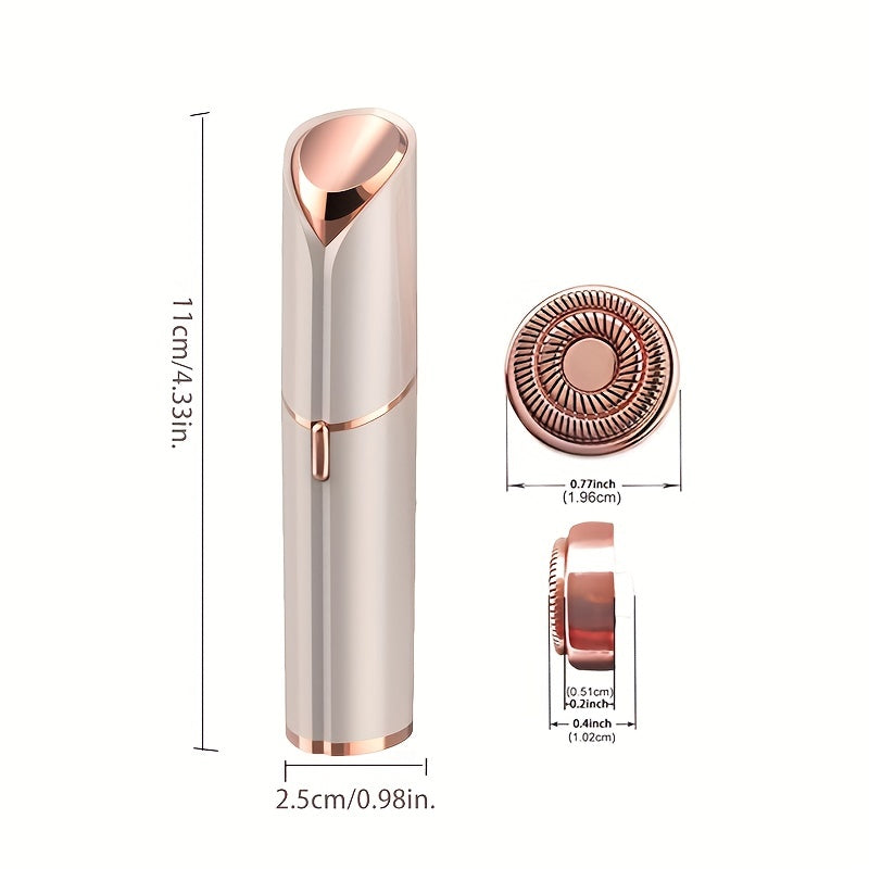 Painless Facial Hair Remover for Women - Instantly Remove Peach Fuzz, Chin, Cheek, Upper Lip Hair - Battery Operated - Blush/Rose Gold