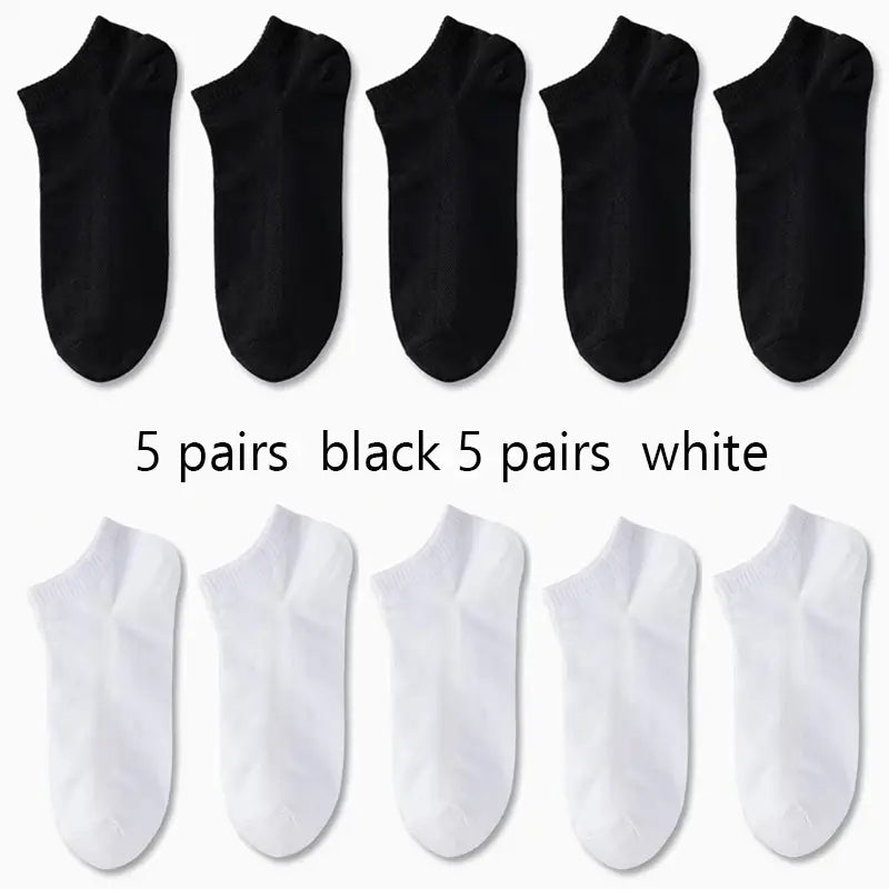 1/5/10pairs Men Women Socks Comfortable Breathable Ankle Socks Spring Summer