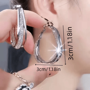 1 Pair Of Creative And Fashionable New Earrings Woven Mesh Oval Hoop Earrings For Brides, Weddings, Earrings, Valentine's Day Gifts, Jewelry Pendants, Holiday Gifts