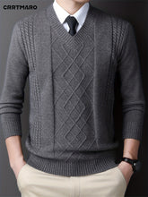 [Customer Favorite] Men's Casual V-Neck Sweater - Soft Knit Pullover for Fall & Winter, Versatile Solid Color