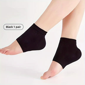 1 Pair Moisturizing Heel Socks with Silicone Gel - Softens & Protects Dry, Cracked Heels for Men and Women