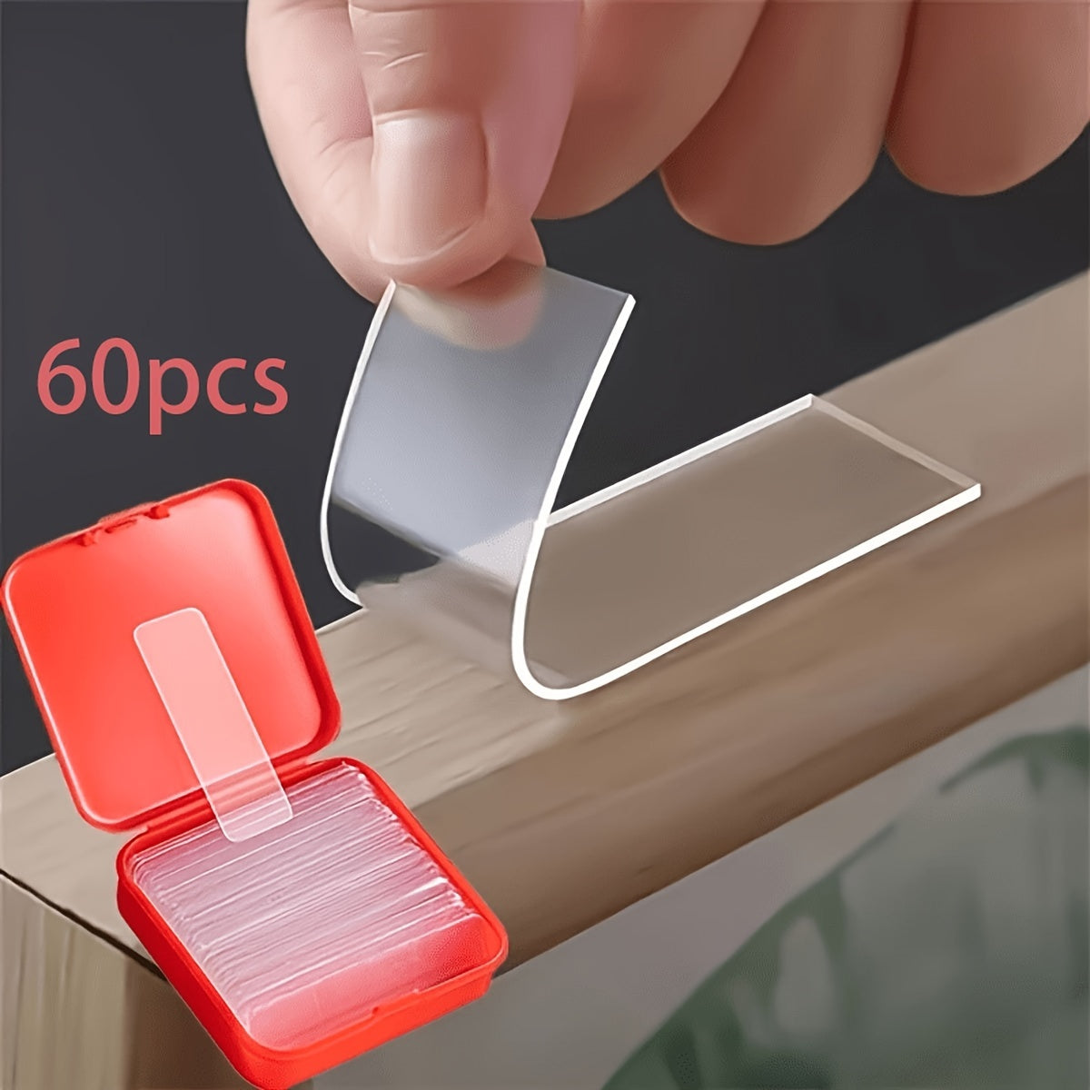 60pcs Powerful Large Adhesive Hooks Multifunctional Stainless Steel Kitchen Hooks Traceless Adhesive Hooks for Doors Without Drilling Holes