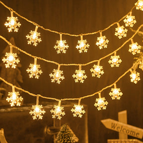 3m LED Snowflake Curtain Lights, Romantic Christmas Curtain String Lights, Fairy String Lights For Wedding Parties Home Bedroom Indoor Decor