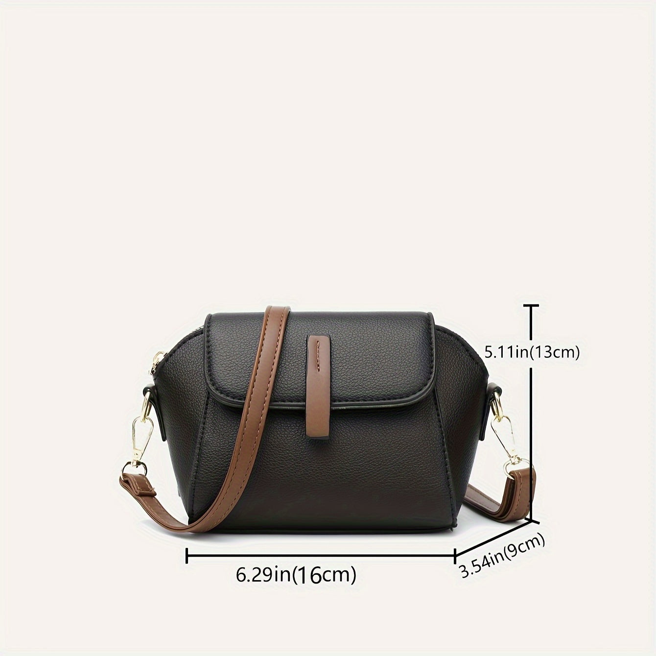 Mini Flap Crossbody Bag, Fashion Solid Color Shoulder Bag, Women's Daily PU Leather Purse For Commuter (7.1*5.1*3.5) Inch