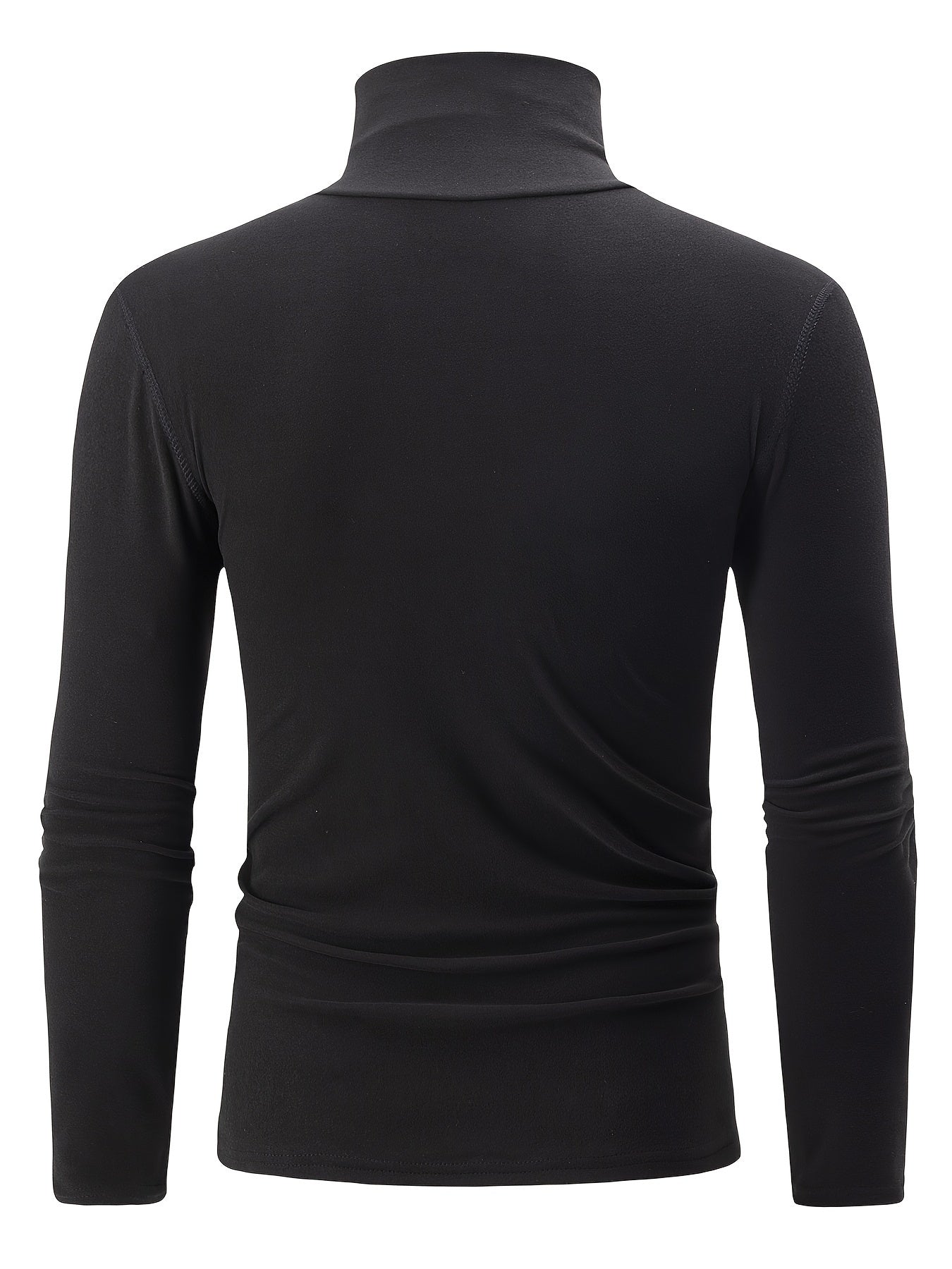 3pcs Men's Thermal Turtleneck Long Sleeve T-Shirts - Warm, Stretchy & Casual for Fall/Winter