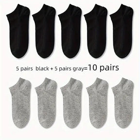 1/5/10pairs Men Women Socks Comfortable Breathable Ankle Socks Spring Summer