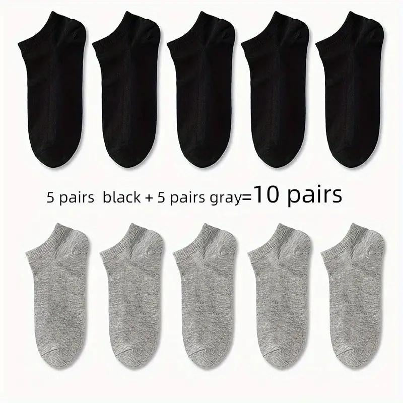 1/5/10pairs Men Women Socks Comfortable Breathable Ankle Socks Spring Summer