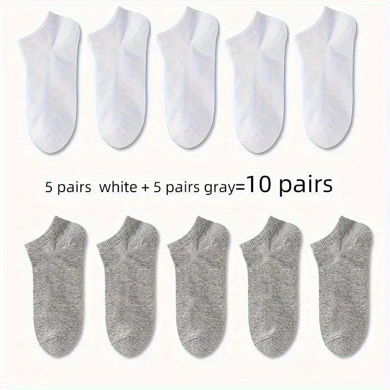 1/5/10pairs Men Women Socks Comfortable Breathable Ankle Socks Spring Summer