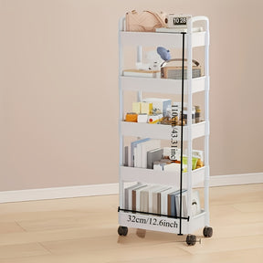 Versatile Multi-Layer Storage Cart - Durable Plastic, 360° Rotation, No Power Needed - Perfect for Bedroom, Kitchen & Home Organization - Available in Black or White, Floor Installation, Storage Box