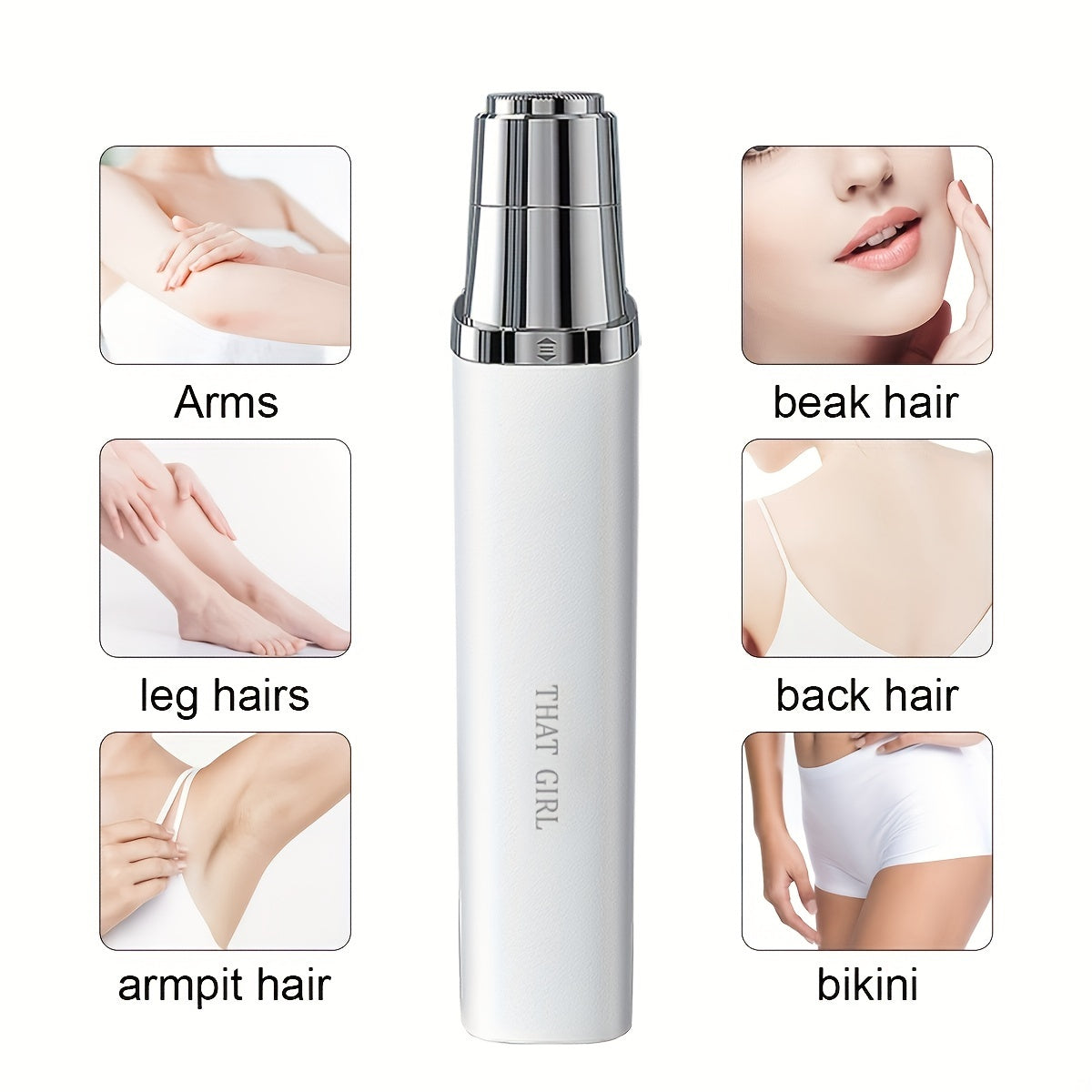 Easy Glide, Women's Private Hair Removal Device - Battery-Powered, Painless Shaving for Underarms, Pubic & Lip Areas