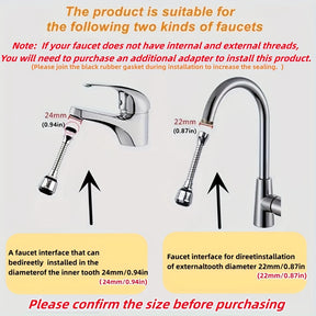 1pcs 360° RV Home Kitchen Faucet Aerator, Kitchen Faucet Extender, Washing Sink For Washing Fruits And Vegetables, Balcony Sink Splash-proof Universal Swivel Basin Faucet, Water Saving Nozzle Head Bathtub Shower Faucet Sink Accessories.