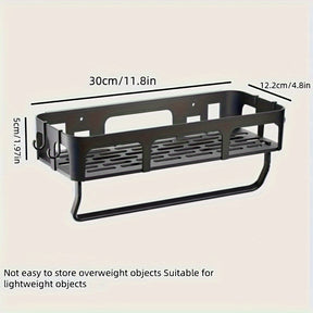 Easy-Install No-Drill Kitchen Storage Rack with Hooks - Multifunctional Wall-Mounted Organizer for Seasonings & Essentials, Durable Plastic, Space-Saving Design