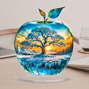 1pc Glam Style Acrylic Tree of Life Sunset Tabletop Decor - Multipurpose Inspirational Plaque for Home and Garden, Elegant Acrylic Tabletop Ornament for Living Room, Bedroom, Kitchen