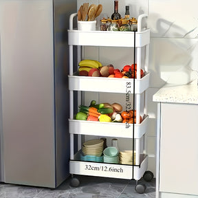 Versatile Multi-Layer Storage Cart - Durable Plastic, 360° Rotation, No Power Needed - Perfect for Bedroom, Kitchen & Home Organization - Available in Black or White, Floor Installation, Storage Box