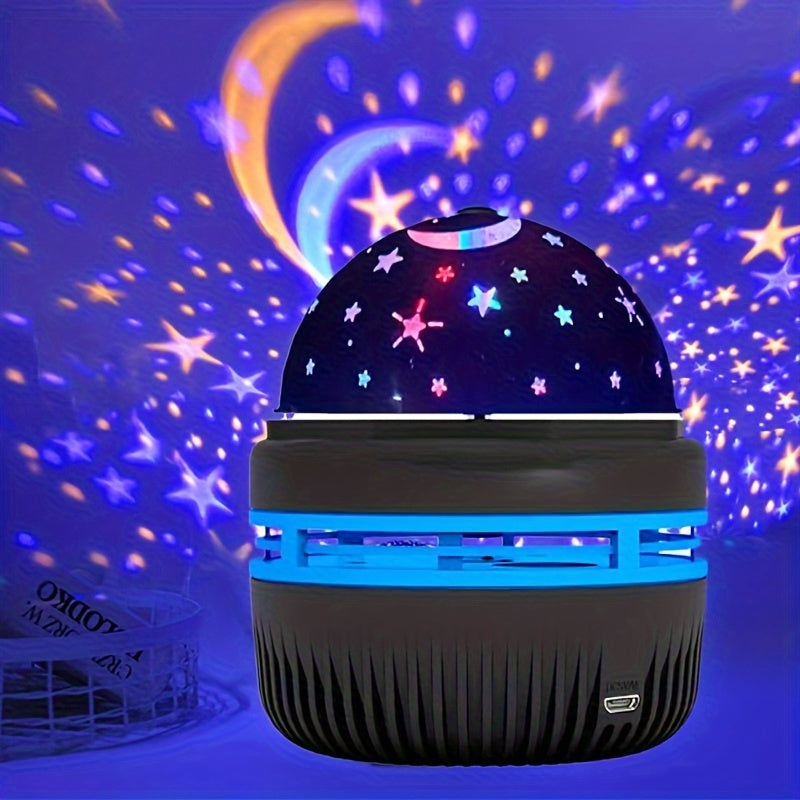 USB-Powered LED Starry Sky Projector - Colorful Rotating Magic Ball Light for Bedroom, Living Room & Car - Perfect Birthday Gift