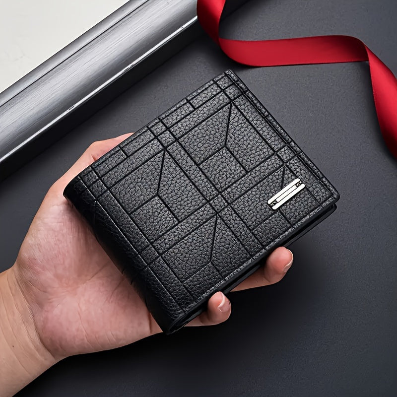 1pc Elegant PU Leather Large Capacity Ultra-thin Wallet With Multi-card Slot, Ideal Gift For Men