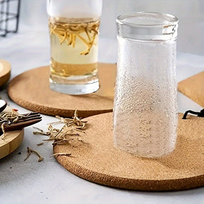 4-Pack Wooden Cork Coasters, 21.59cm Heat Resistant, for Pots, Dishes, And Plants, Kitchen & Dining Table Protectors, Home Accessories