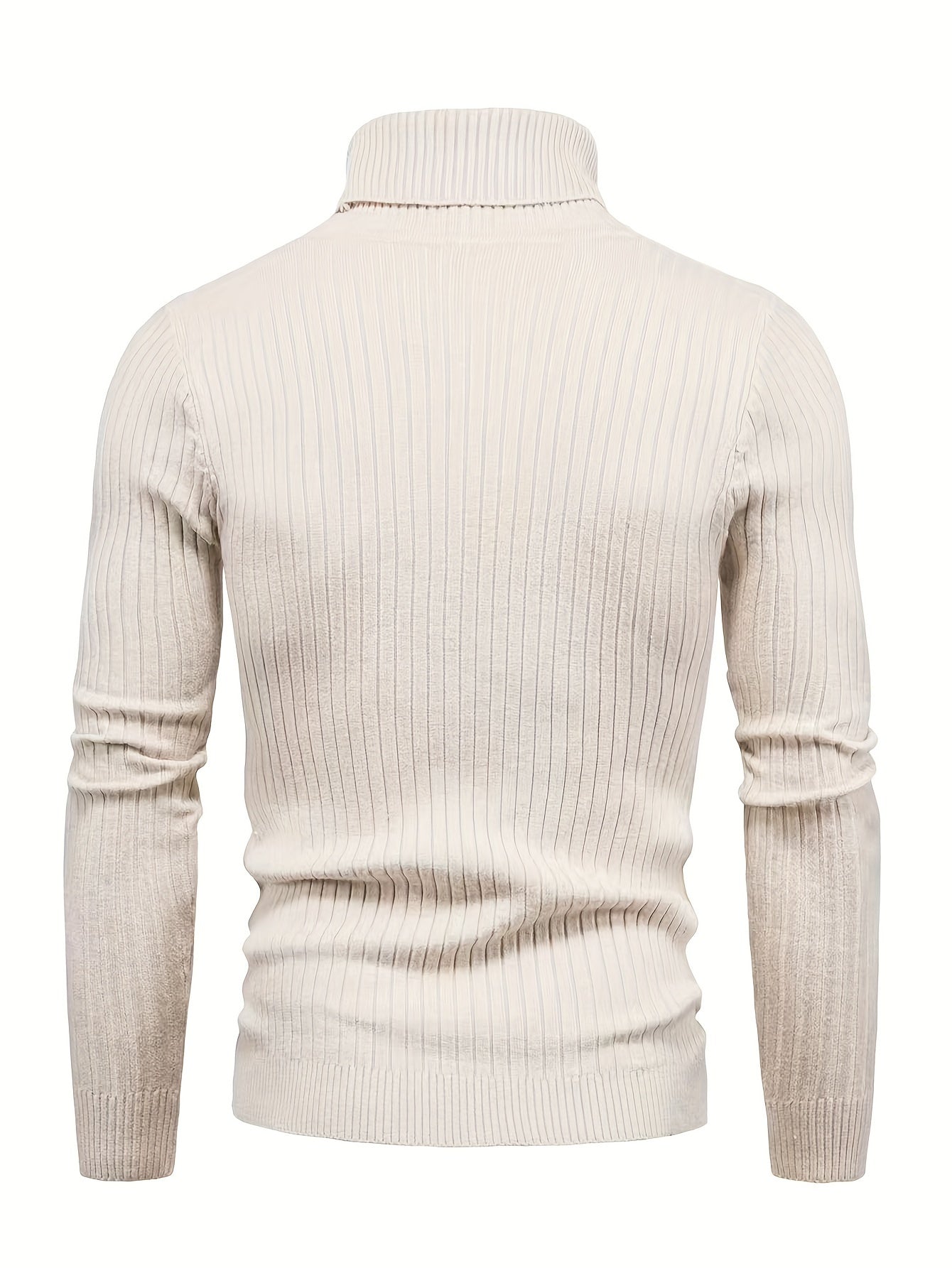 Men's Twist High Neck Pullover Thermal Underwear Tops, Solid Color Autumn And Winter Long Sleeves Knitted Sweater Tops