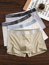 4pcs Men's Underwear, Breathable Soft Comfy Stretchy Boxer Briefs Shorts, Fashion Bottom Pants