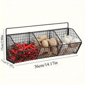 Stylish Kitchen Storage Basket - Durable, Adjustable, And Spacious Organizer for Spices, Garlic, Onions, Vegetables, And More - Perfect for Maximizing Home Kitchen Organization And Reducing Clutter