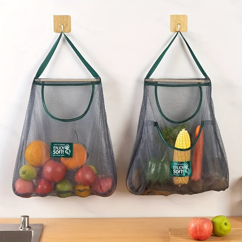 Versatile Kitchen Storage Mesh Bag - Wall-Mounted Organizer for Fruits, Vegetables, Ginger & Garlic | Essential Home Accessory