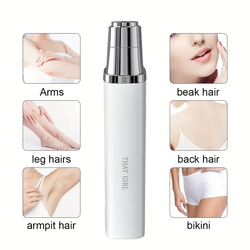 Effortless, Painless, Compact Women's Hair Removal Device, Battery-Powered, Multi-Purpose, Shaver For Private Areas & Underarms