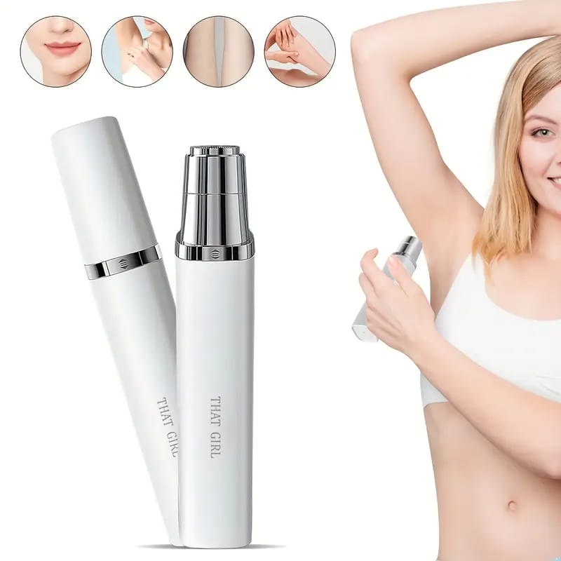 Effortless, Painless, Compact Women's Hair Removal Device, Battery-Powered, Multi-Purpose, Shaver For Private Areas & Underarms