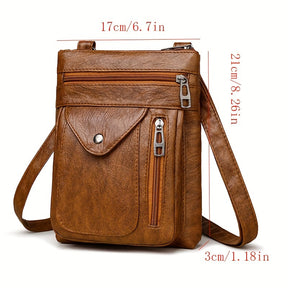 Mini Vintage Crossbody Bag, Retro Multi Pocket Shoulder Bag, Women's Casual Handbag & Phone Purse