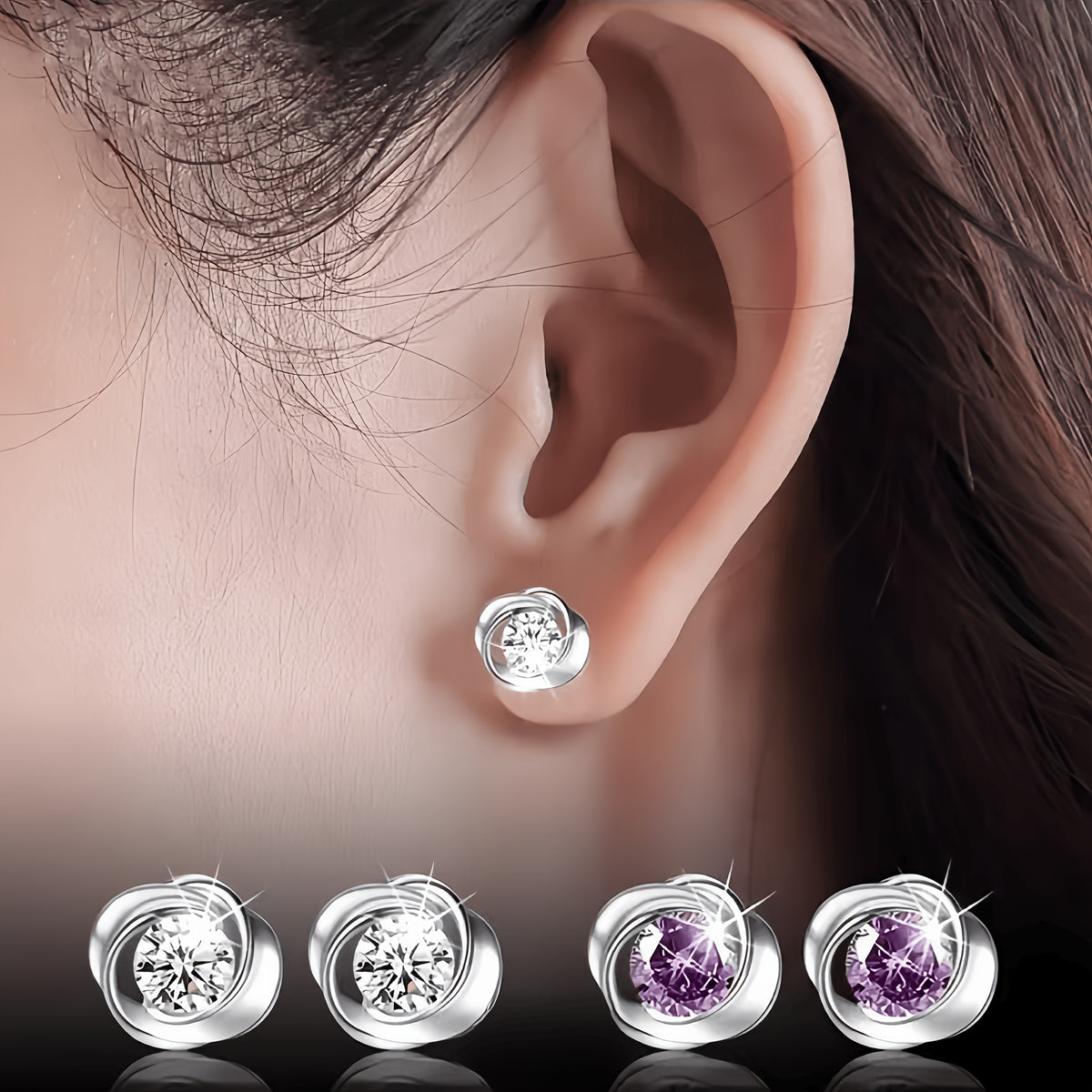 Elegant & Cute Alloy Stud Earrings with Sparkling Cubic Zirconia - Perfect for Casual Attire, Trendy Earrings