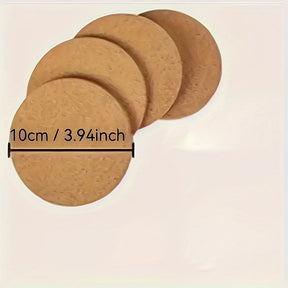 4-Pack Wooden Cork Coasters, 21.59cm Heat Resistant, for Pots, Dishes, And Plants, Kitchen & Dining Table Protectors, Home Accessories