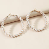 [Popular Choice] Elegant Vintage-Inspired Faux Pearl Earrings, Stainless Steel Hoop Design for Banquets and Daily Wear