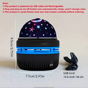 USB-Powered LED Starry Sky Projector - Colorful Rotating Magic Ball Light for Bedroom, Living Room & Car - Perfect Birthday Gift