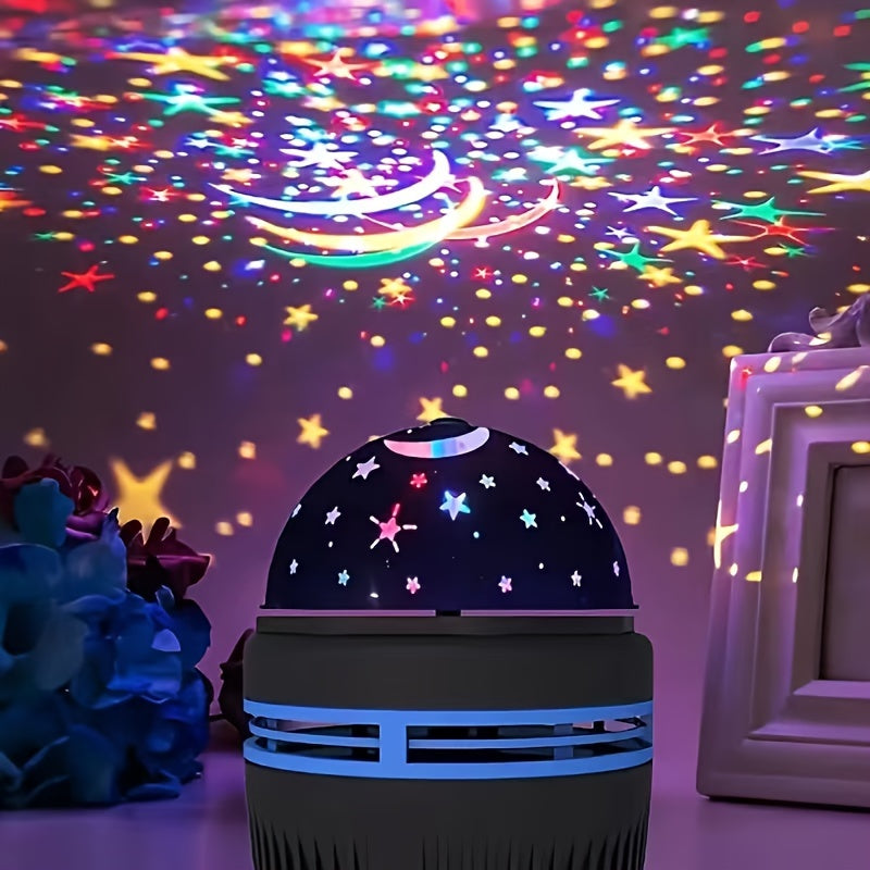 USB-Powered LED Starry Sky Projector - Colorful Rotating Magic Ball Light for Bedroom, Living Room & Car - Perfect Birthday Gift