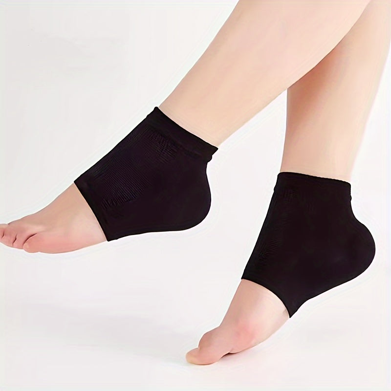 1 Pair Moisturizing Heel Socks with Silicone Gel - Softens & Protects Dry, Cracked Heels for Men and Women