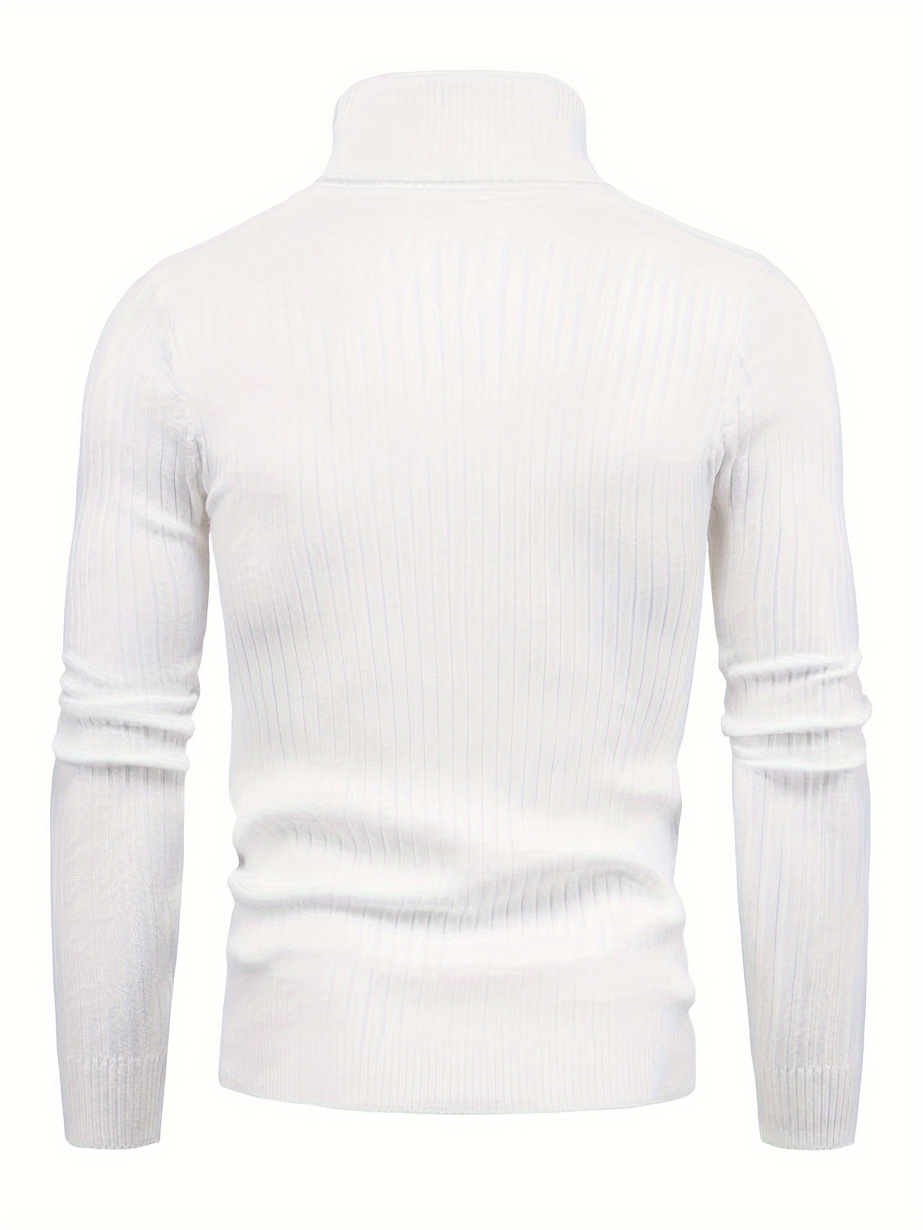 Men's Twist High Neck Pullover Thermal Underwear Tops, Solid Color Autumn And Winter Long Sleeves Knitted Sweater Tops