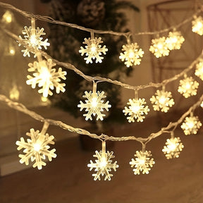 3m LED Snowflake Curtain Lights, Romantic Christmas Curtain String Lights, Fairy String Lights For Wedding Parties Home Bedroom Indoor Decor