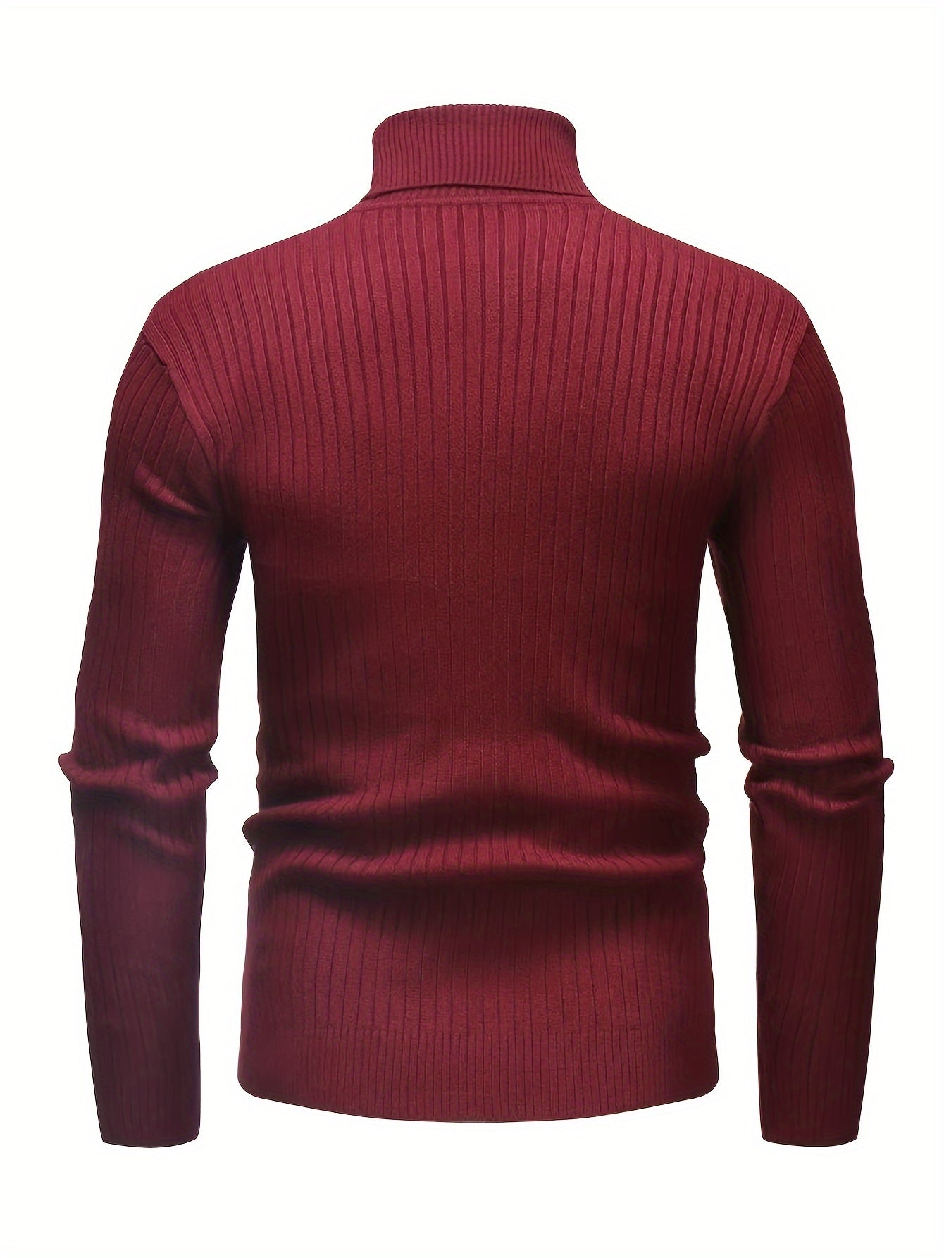 Men's Twist High Neck Pullover Thermal Underwear Tops, Solid Color Autumn And Winter Long Sleeves Knitted Sweater Tops