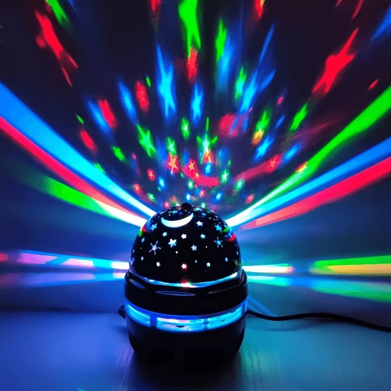 USB-Powered LED Starry Sky Projector - Colorful Rotating Magic Ball Light for Bedroom, Living Room & Car - Perfect Birthday Gift