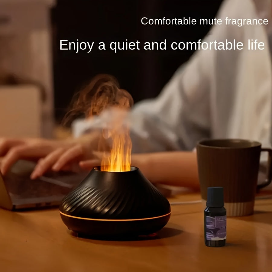 New Flame Light Aromatherapy Humidifier Ultrasonic Spray Fragrance Replenishment Expansion Fragrance Machine Essential Oil Humidifier Aromatherapy Machine Candle 7-color Atmosphere Light