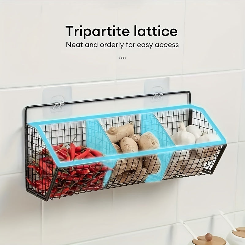 Stylish Kitchen Storage Basket - Durable, Adjustable, And Spacious Organizer for Spices, Garlic, Onions, Vegetables, And More - Perfect for Maximizing Home Kitchen Organization And Reducing Clutter